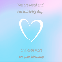 Load image into Gallery viewer, Loved and missed on Your Birthday Card
