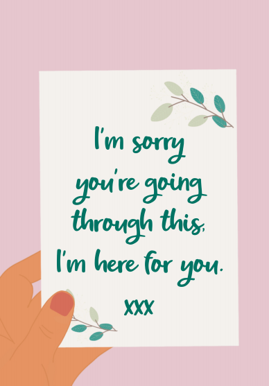 Simplified I'm Here for You Card by Sassy Jac